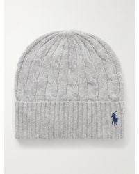 Polo Ralph Lauren - Logo-Embroidered Cable-Knit Wool And Cashmere-Blend Beanie - Lyst