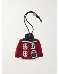 JW Anderson - House Cardigan Crocheted Cotton And Leather Bag Charm - Lyst