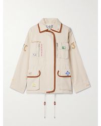 Sea - Carolyn Appliquéd Embroidered Cotton-Canvas Jacket - Lyst