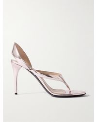 Alaïa - Divine 90 Sandalen Aus Leder Mit Spiegeleffekt - Lyst