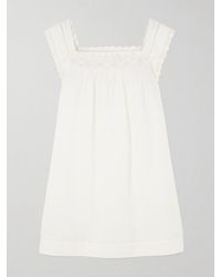 Doen - Almadia Crochet-Trimmed Ramie Mini Dress - Lyst