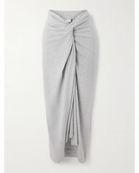 Dries Van Noten - Twist-Front Cotton-Jersey Midi Skirt - Lyst