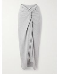 Dries Van Noten - Twist-Front Cotton-Jersey Midi Skirt - Lyst