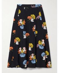 Emilia Wickstead - Kenzie Floral-Print Silk Crepe De Chine Skirt - Lyst