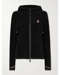 Moncler - Kapuzenjacke Aus Fleece Mit Applikation - Lyst