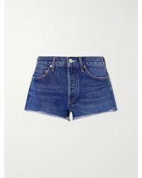 Agolde - Parker Frayed Denim Short - Lyst