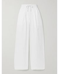St. Agni - Cotton-Blend Poplin Wide-Leg Pants - Lyst