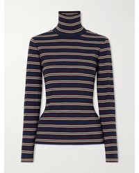 Dries Van Noten - Striped Ribbed Cotton-Blend Turtleneck Sweater - Lyst