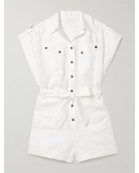 Zimmermann - Rhiannon Belted Linen Playsuit - Lyst