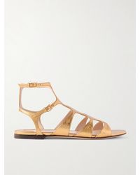 Tom Ford - Sandalen Aus Metallic-Leder Mit Eidechseneffekt - Lyst