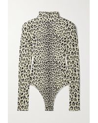 Brandon Maxwell Leopard-print Stretch-jersey Thong Bodysuit - Multicolor