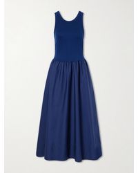 Polo Ralph Lauren - Sleeveless Ponte And Poplin Midi Dress - Lyst
