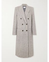 Stella McCartney - Double-Breasted Herringbone Wool And Silk-Blend Coat - Lyst