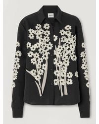 KHAITE - Argo Appliquéd Silk And Cotton-Blend Blouse - Lyst