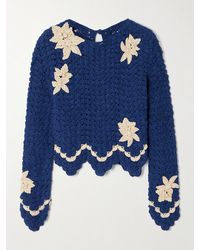 Agua Bendita - Escvdo Muhu Cropped Crocheted Alpaca Top - Lyst