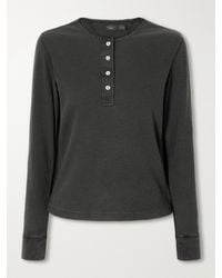 RRL - Waffle-Knit Cotton-Blend Henley Top - Lyst