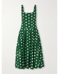 Cara Cara - Regio Pleated Polka-Dot Linen Midi Dress - Lyst