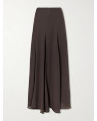 Ruohan - Aeris Pleated Silk-Crepe Midi Skirt - Lyst