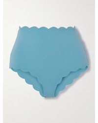 Marysia Swim - Santa Monica Scalloped Seersucker Bikini Brief - Lyst