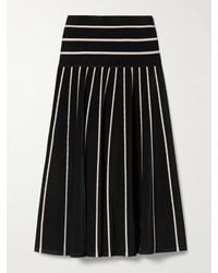 Zimmermann - Crush Striped Stretch-Knit Midi Skirt - Lyst