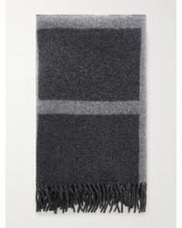 TOTEME - Monogram Fringed Brushed-Wool Scarf - Lyst