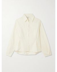 Deiji Studios - Cami Paneled Pintucked Striped Organic Cotton-Poplin Shirt - Lyst