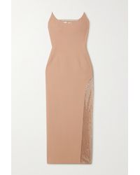 David Koma Robe Du Soir Bustier En Cady À Finitions En Tulle À Sequins - Neutre