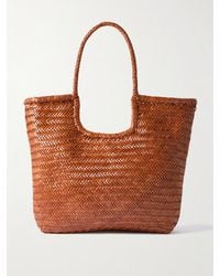 Dragon Diffusion - Ns Diagonal Triple Jump Woven Leather Tote - Lyst
