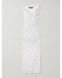 Jacquemus - Rita Draped Gathered Polka-Dot Crepe De Chine Maxi Dress - Lyst
