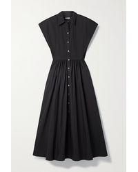 Co. Tton-blend Poplin Midi Shirt Dress - Black