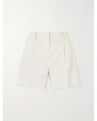 Theory - Fluid Checked Linen-Blend Shorts - Lyst