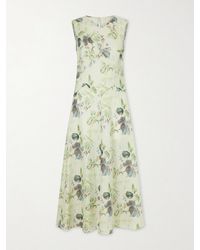 Doen - Adelana Printed Ramie Midi Dress - Lyst