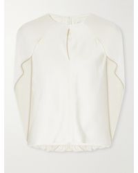 Jonathan Simkhai - Lauren Cape-Effect Satin Blouse - Lyst