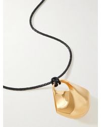 KHAITE - Lotus Medium Leather And-Plated Necklace - Lyst