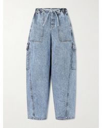 Alaïa - Mid-Rise Barrel-Leg Jeans - Lyst