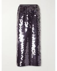 Tibi - Sequined Organza Midi Skirt - Lyst