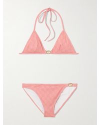 Gucci - Embellished Printed Triangle Bikini - Lyst