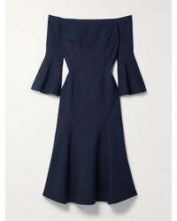 Oscar de la Renta - Off-The-Shoulder Wool-Blend Midi Dress - Lyst