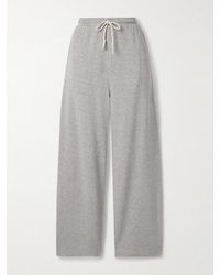 The Elder Statesman - Daily Cotton And Cashmere-Blend Wide-Leg Track Pants - Lyst