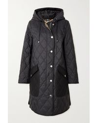 Burberry Hooded Quilted Padded Shell Coat - Black