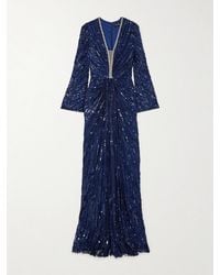 Jenny Packham - Darcy Crystal-Embellished Sequined Tulle Gown - Lyst
