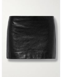 KHAITE - Jett Leather Mini Skirt - Lyst