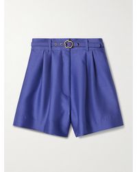 Zimmermann - Natura Belted Pleated Wool And Silk-Blend Shorts - Lyst