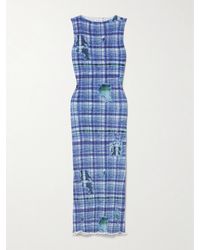 Acne Studios - Printed Ribbed Stretch-Knit Midi Dress - Lyst