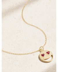 Alison Lou - Collier En Or 14 Carats (585/1000) Et Rubis Synthétiques Lover - Lyst