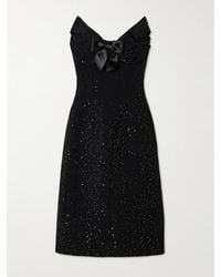 ShuShu/Tong - Strapless Satin And Faille-Trimmed Sequined Wool-Blend Midi Dress - Lyst