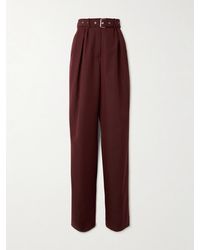 Dries Van Noten - Bundfaltenhose Mit Weitem Bein Aus Einer Wollmischung Mit Nadelstreifen Und Gürtel - Lyst