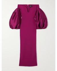 Solace London - Mora Off-The-Shoulder Draped Crepe And Satin-Twill Gown - Lyst