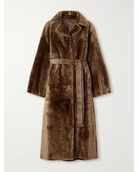 Arma - Rien Belted Reversible Shearling And Leather Coat - Lyst