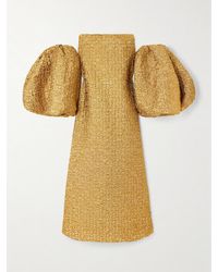 ‎Dima Ayad - Schulterfreie Robe Aus Metallic-Cloqué - Lyst